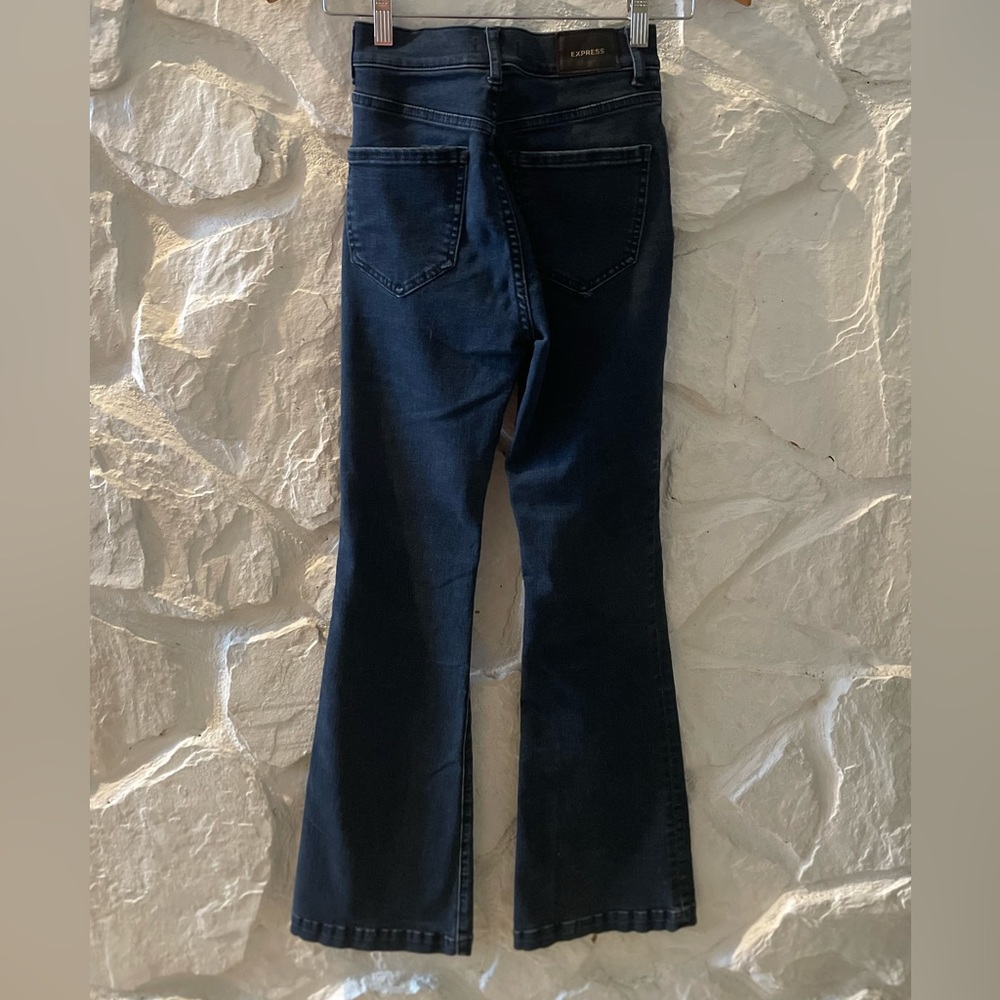 Express Dark Wash Flare High Rise 00R - Picture 9 of 9